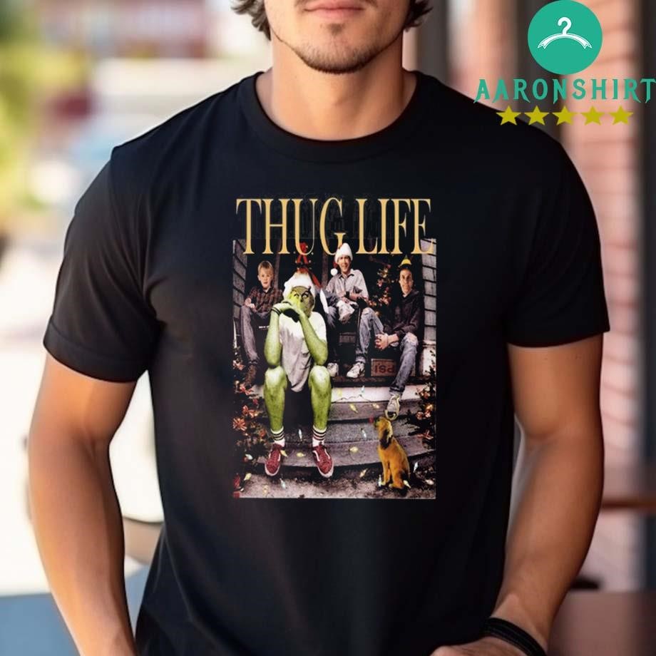 Official Official Grinch Who Steals Christmas 2024 Having Thug Life T-shirt