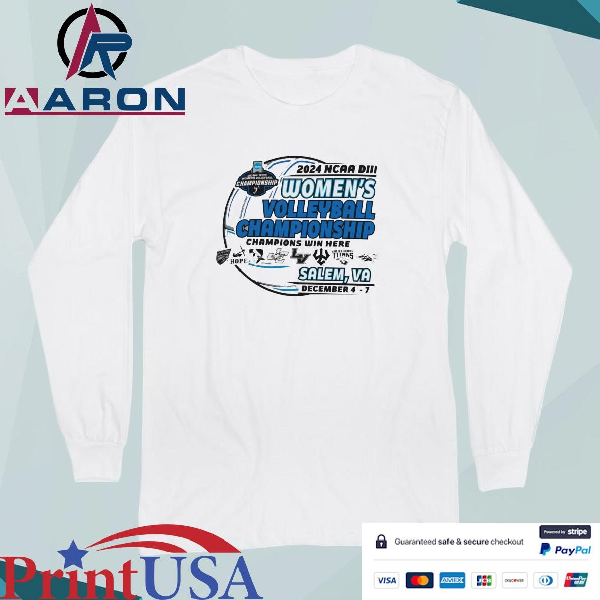 2024 NCAA DIII Women's Volleyball Championship Salem December 4-7 T-Shirts Long Sleeve