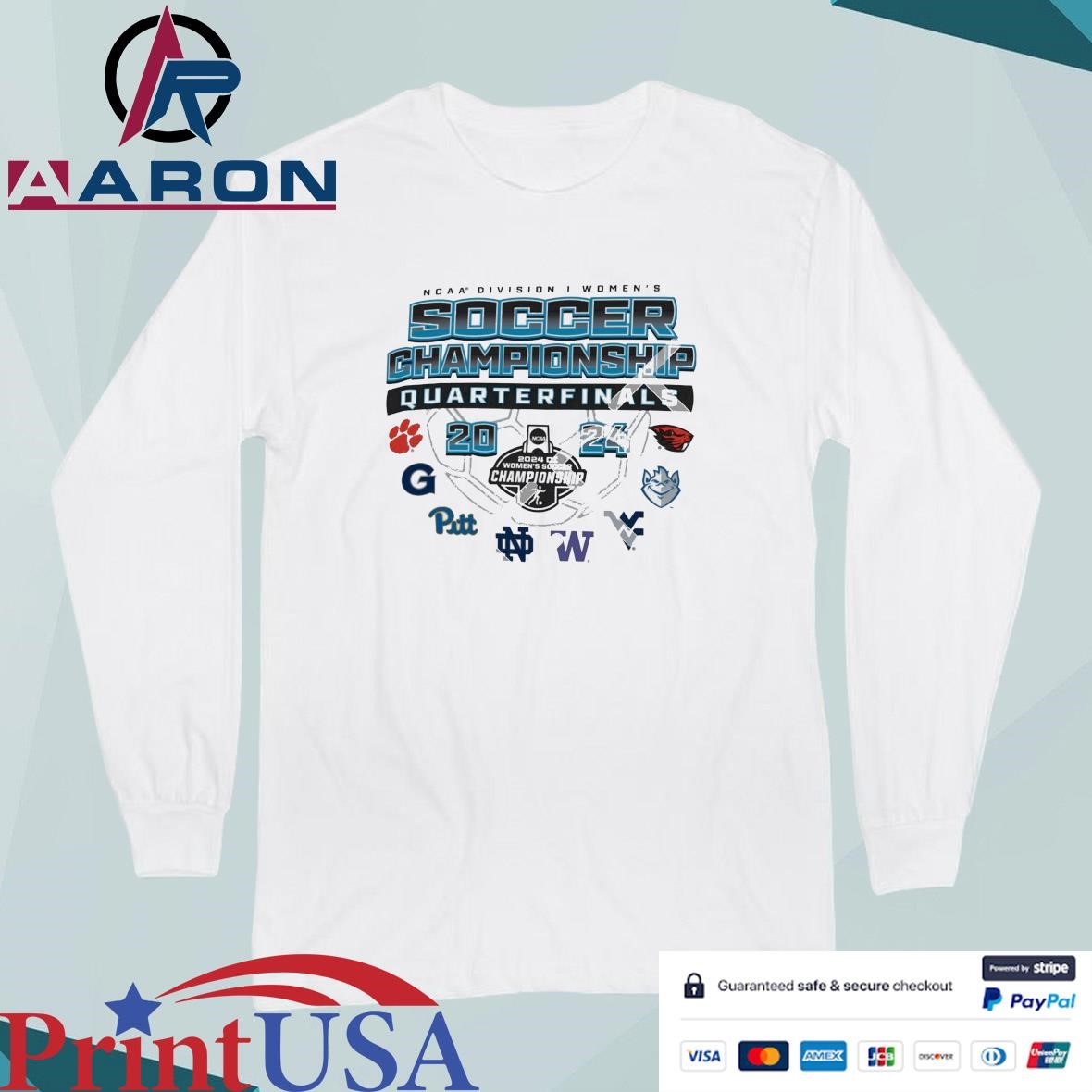 2024 NCAA Division I Women's Soccer Championship Quarter Finals 8-Teams T-Shirts Long Sleeve