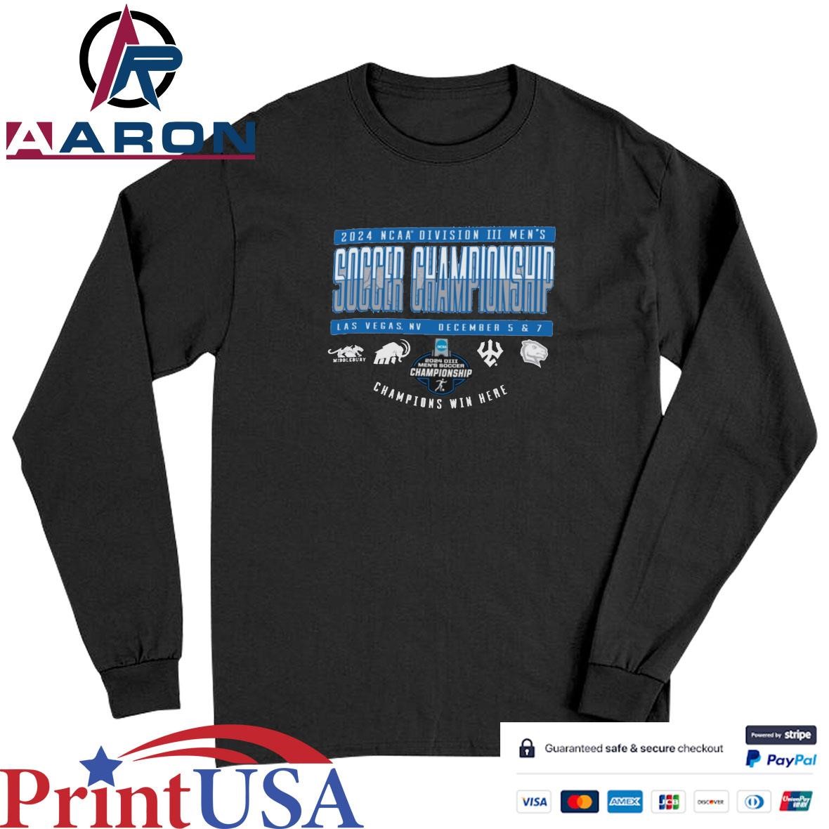 2024 NCAA Division III Men's Soccer Championship 4-Teams T-Shirts Long Sleeve