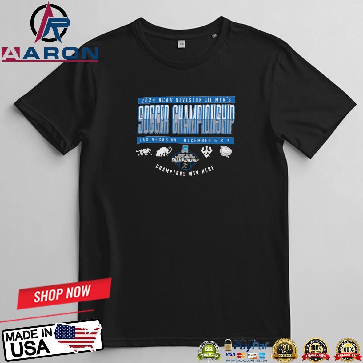 2024 NCAA Division III Men's Soccer Championship 4-Teams T-Shirts
