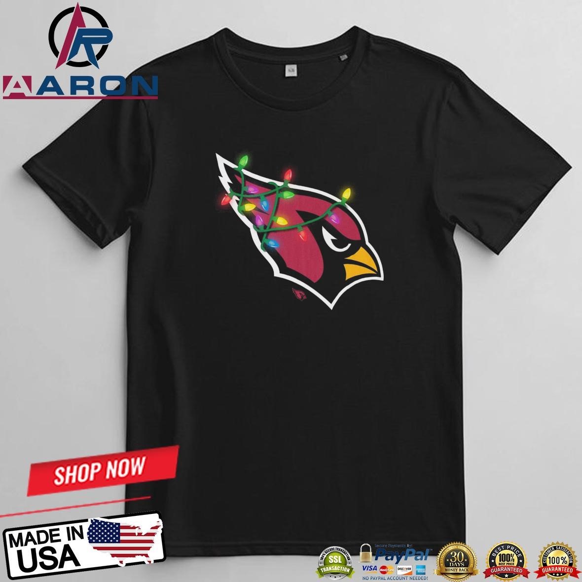 Arizona Cardinals Primary Logo Holiday Lights T-Shirts