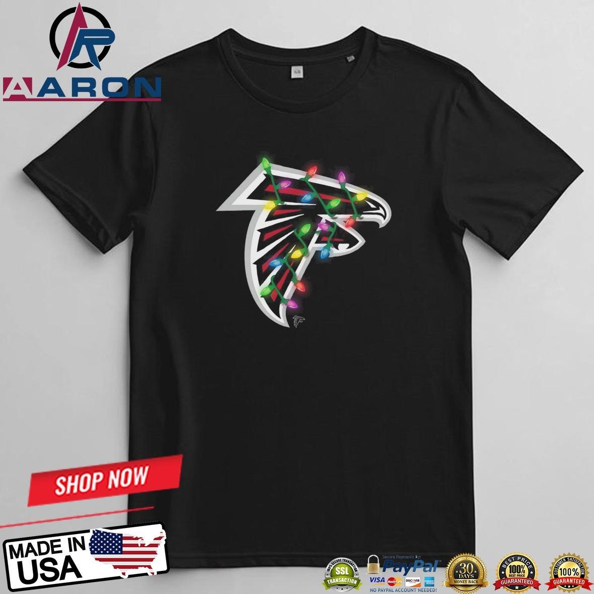 Atlanta Falcons Primary Logo Holiday Lights T-Shirts