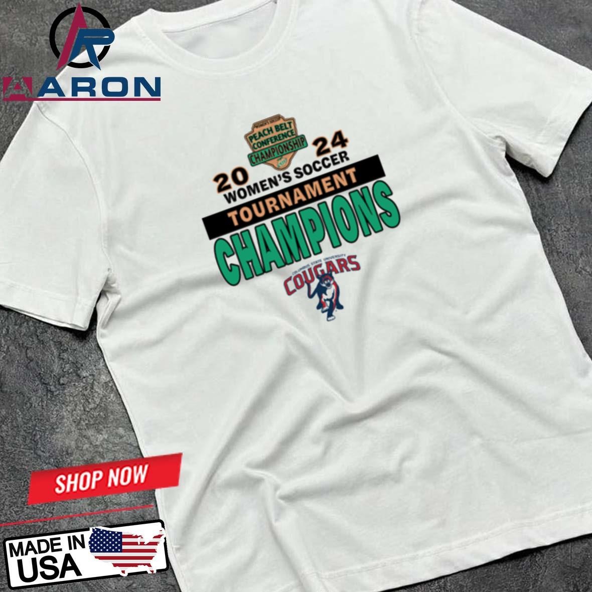 Cougars 2024 Women's Soccer Tournament Champions T-Shirts