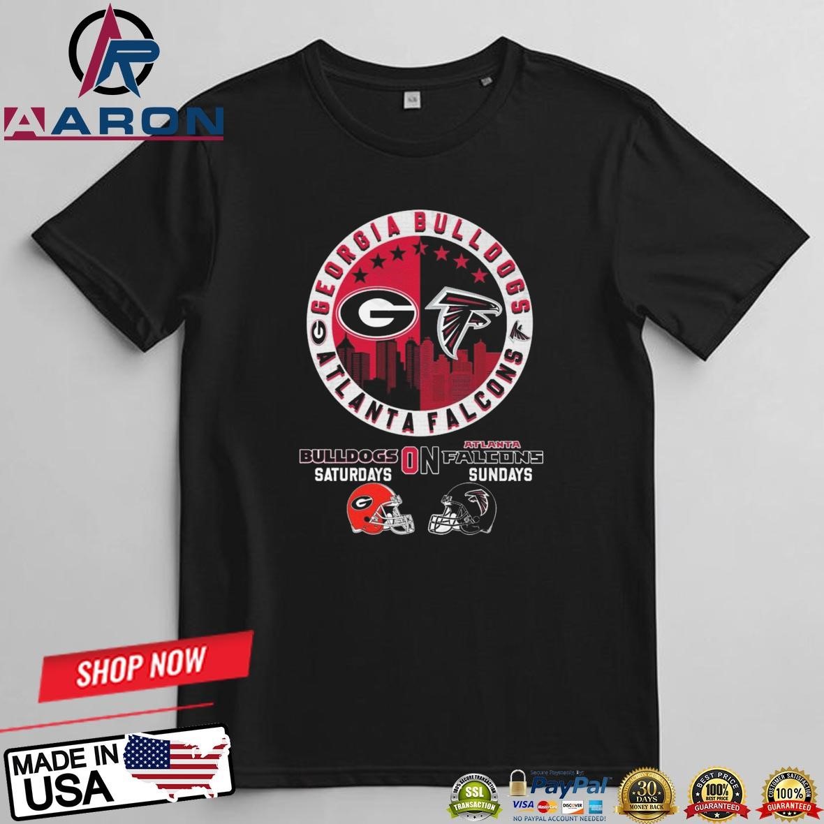 Georgia Bulldogs On Saturdays x Atlanta Falcons On Sunday T-Shirts