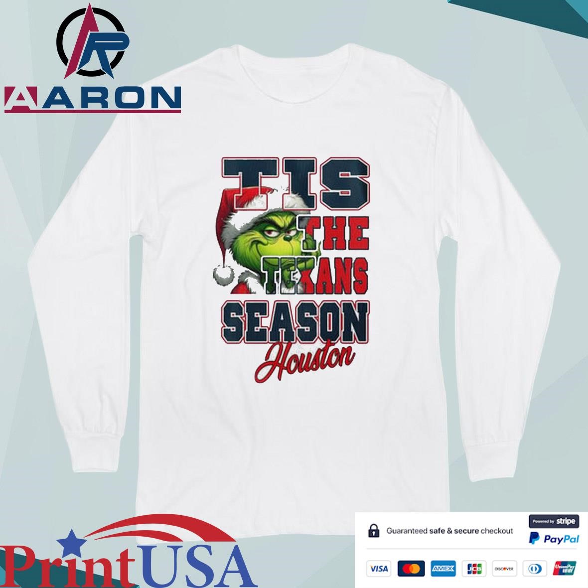 Houston Texans Merry Christmas The Grinch Tis The Texans Season T-Shirts Long Sleeve