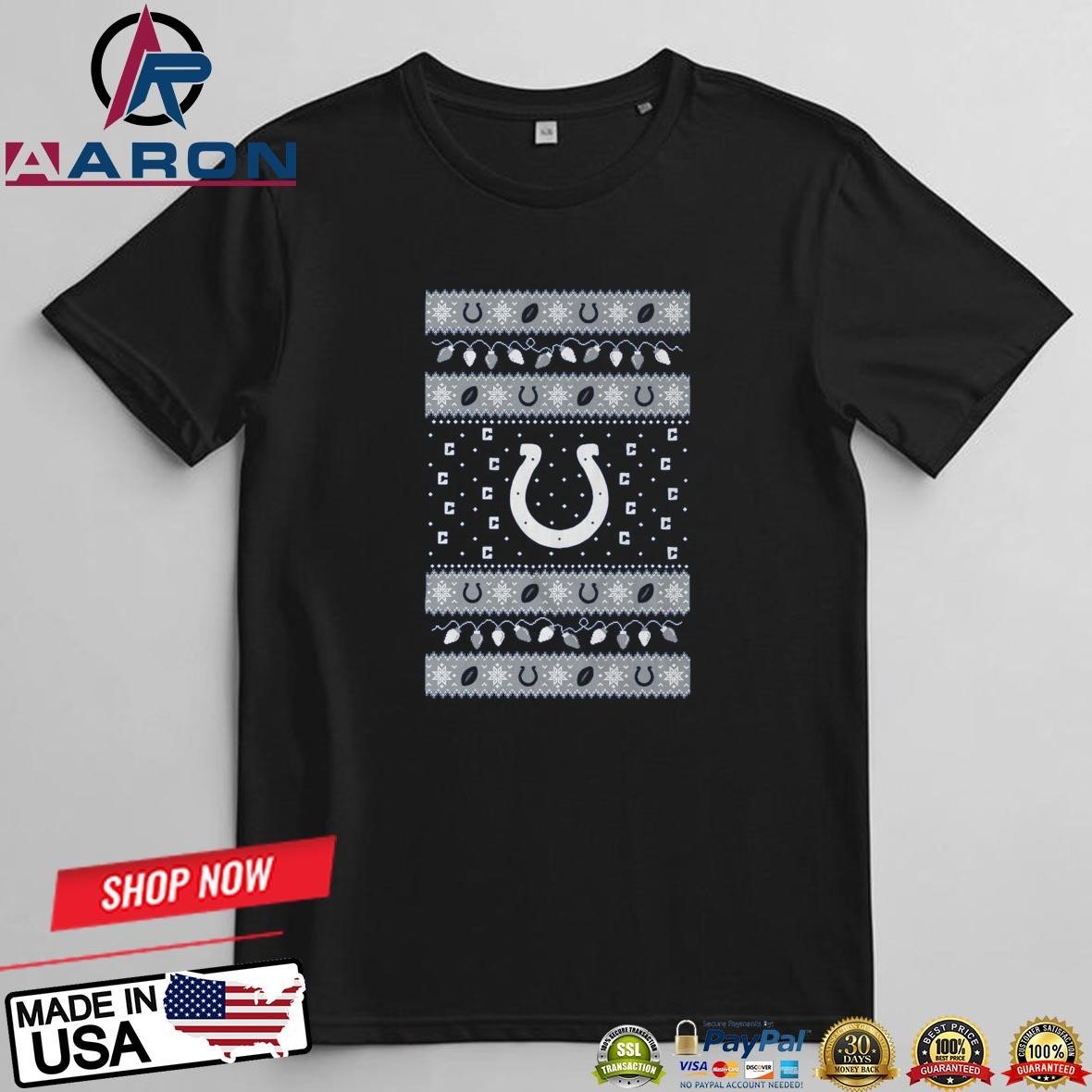 Indianapolis Colts Holiday Lights Ugly 2024 T-Shirts