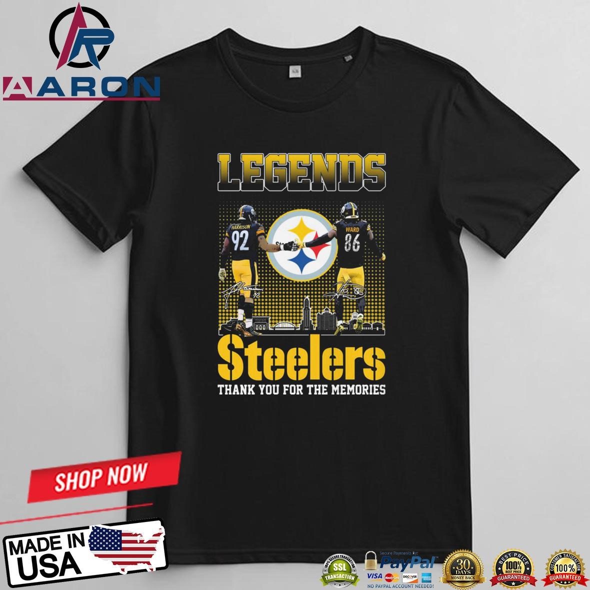 Legends Steelers Harrison And Ward Thank YOu For The Memories Signatures T-Shirts