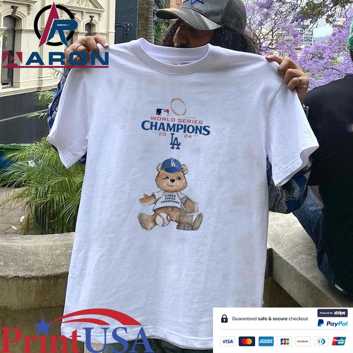 Los Angeles Dodgers Tiny Turnip White 2024 World Series Champions T-Shirts