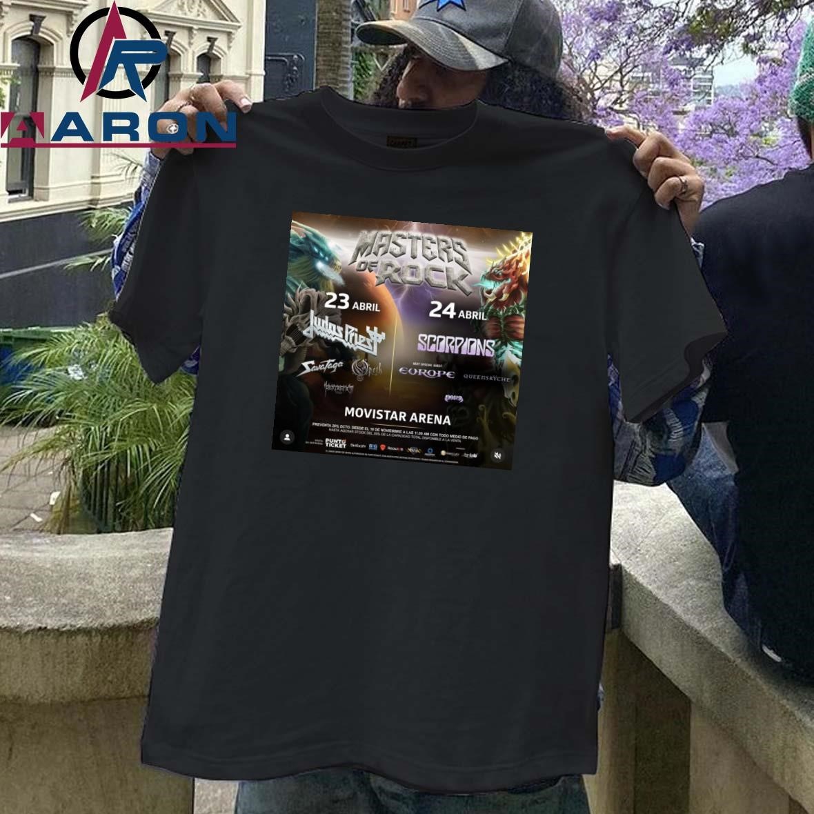 Master Of Rock 2025 Judas Priest With Opeth Savatage And Pentagram On 23rd April At Movistar Arena In Santiago Chile T Shirts hoodie long sleeve v neck tee
