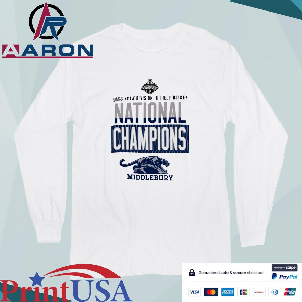 Middlebury 2024 NCAA Division III Field Hockey National Champions T-Shirts Long Sleeve