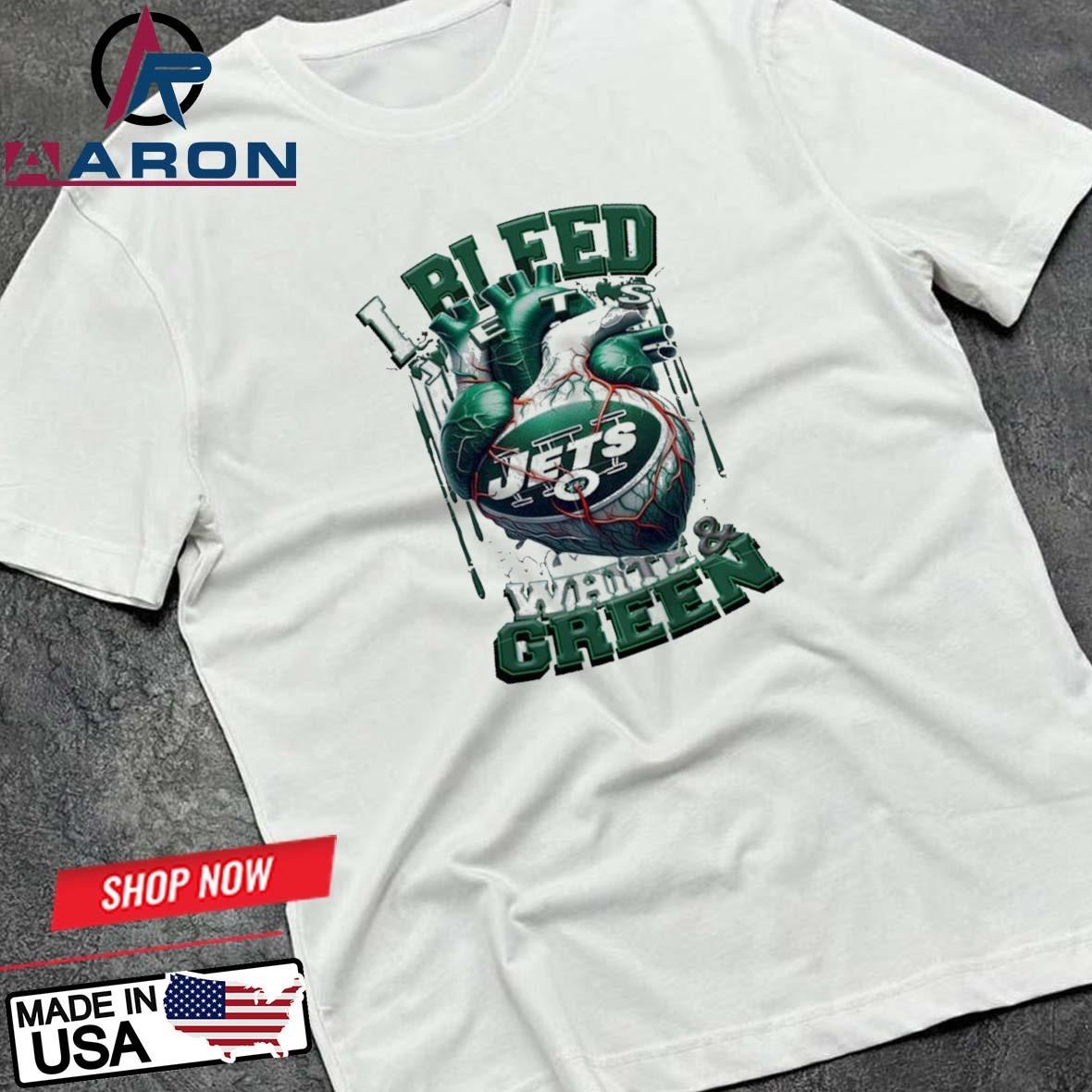 NFL New York Jets I Bleed White Green Football Sporty T-Shirts