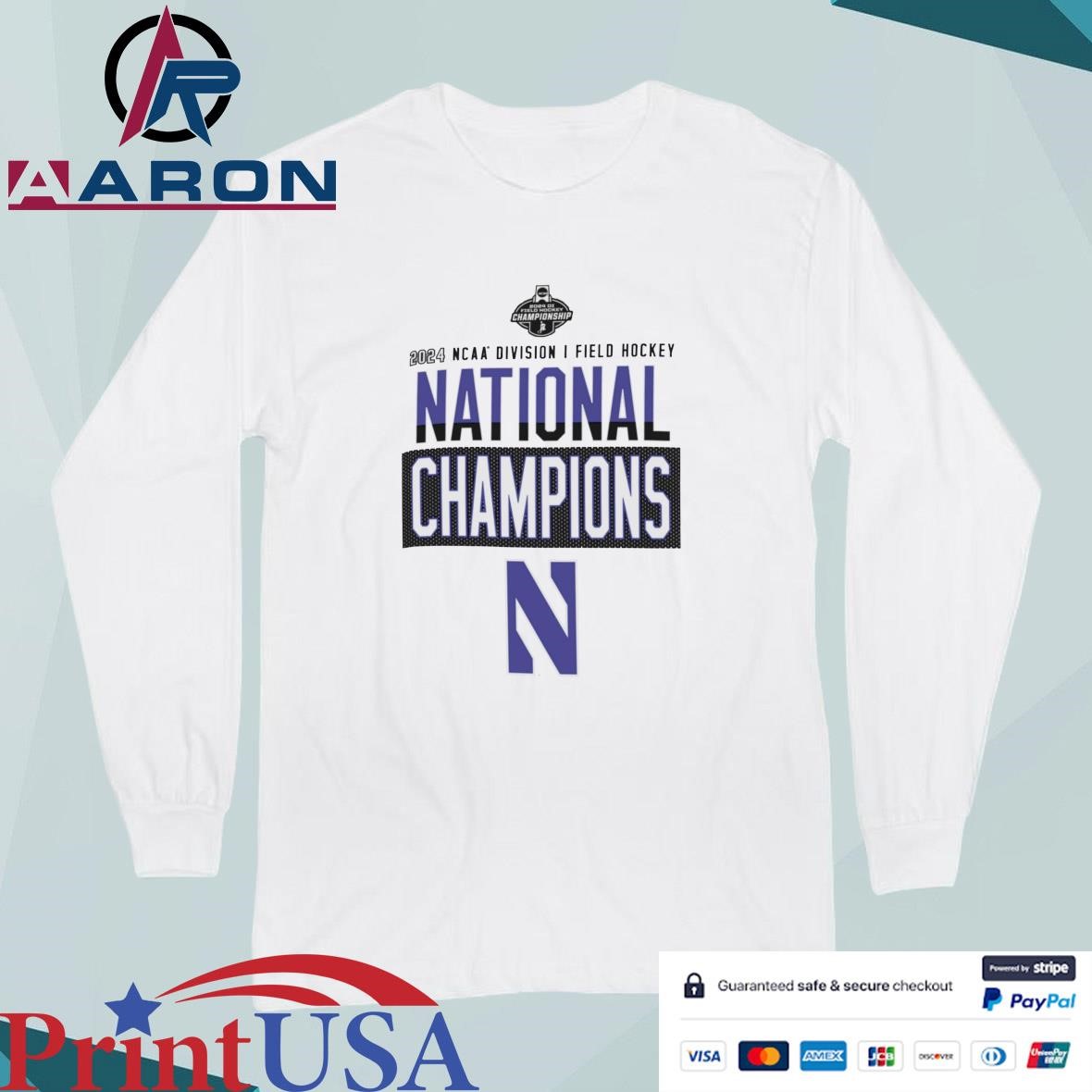 Northwestern Wildcats 2024 NCAA Division I Field Hockey National Champions T-Shirts Long Sleeve