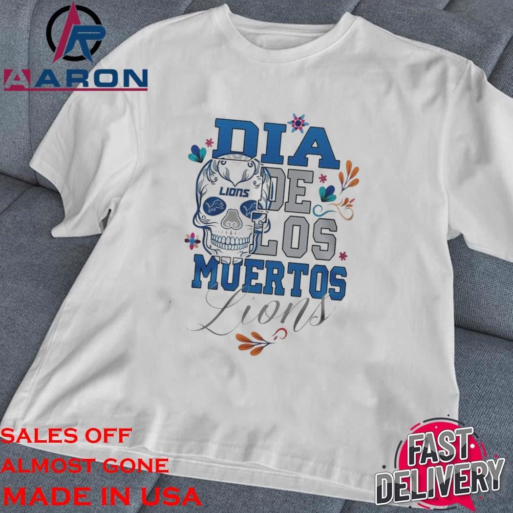 Official Skull Detroit Lions Football Dia De Los Muertos classic