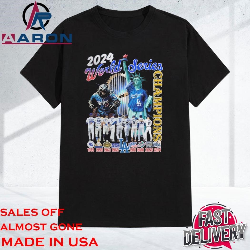 Original 2024 World Series Champions Los Angeles Dodgers x Godzilla Shirt