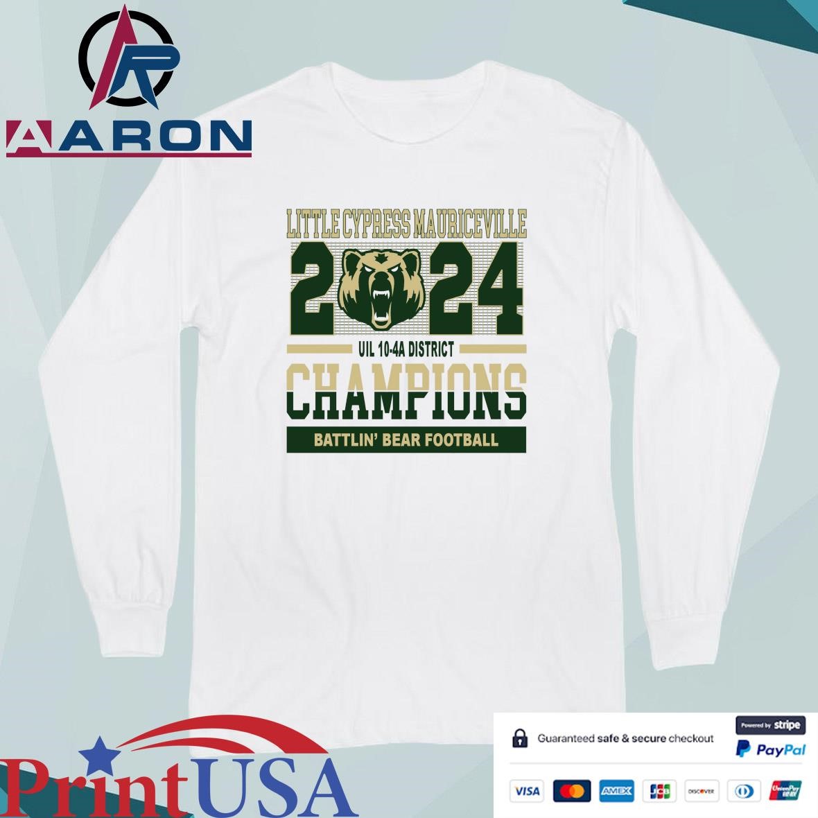 Original Battlin' Bears Football Little Cypress Mauriceville 2024 UIL 10-4A District Champions Long Sleeve