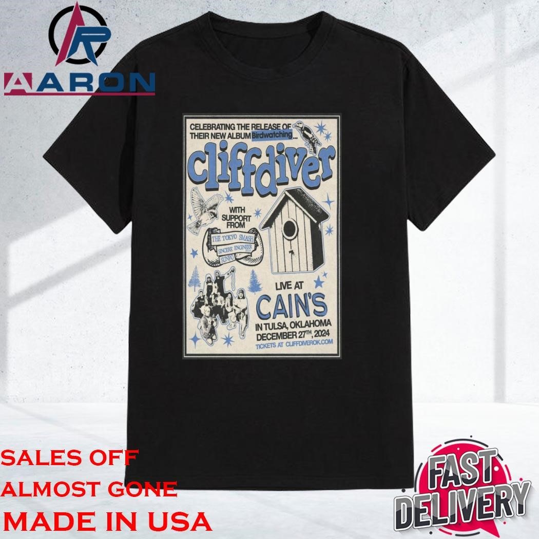 Original Cliffdiver Dec 27 2024 Cain's Ballroom Tulsa, OK Tour Shirt