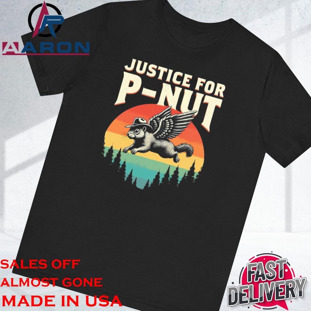 Original Justice For Peanut P-NUT Squirrel Lovers Flying Shirt