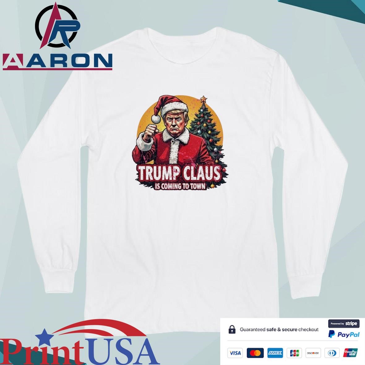 Original Trump Claus 2024 Is Coming To Town Long Sleeve