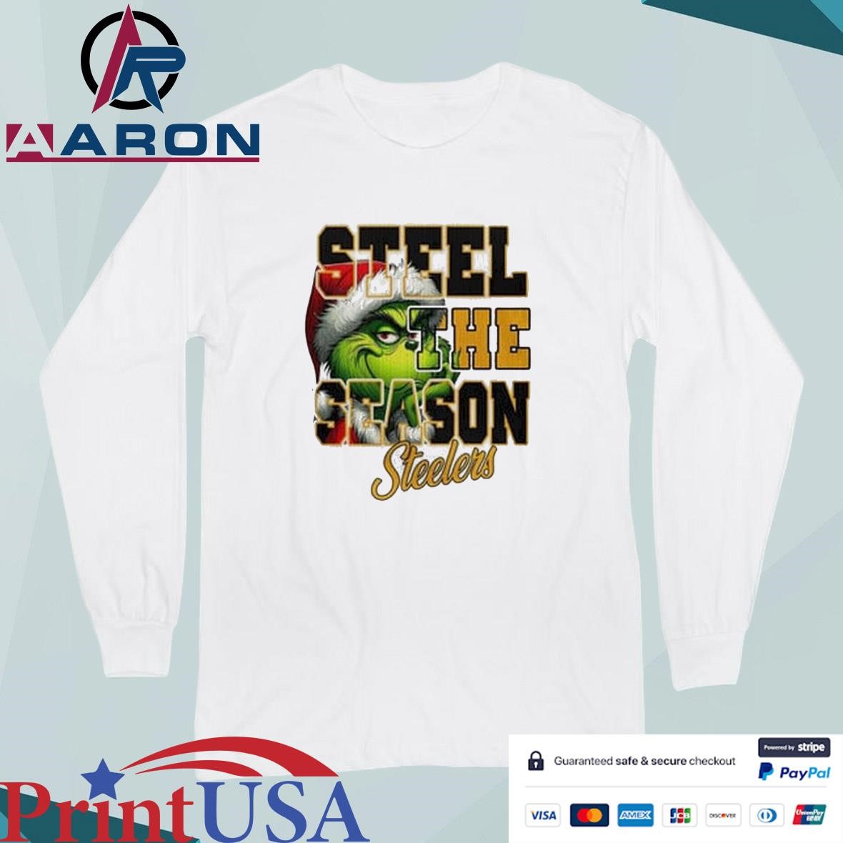 Pittsburgh Steelers Merry Christmas The Grinch Steelers The Season T-Shirts Long Sleeve