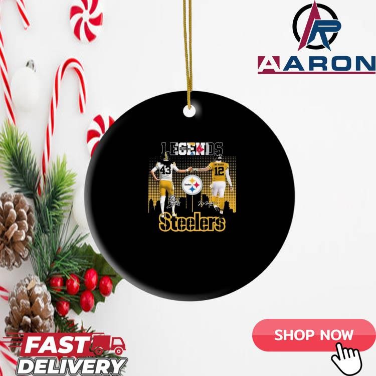 Pittsburgh Steelers The Legends Troy Polamalu Terry Bradshaw Signatures Ornament