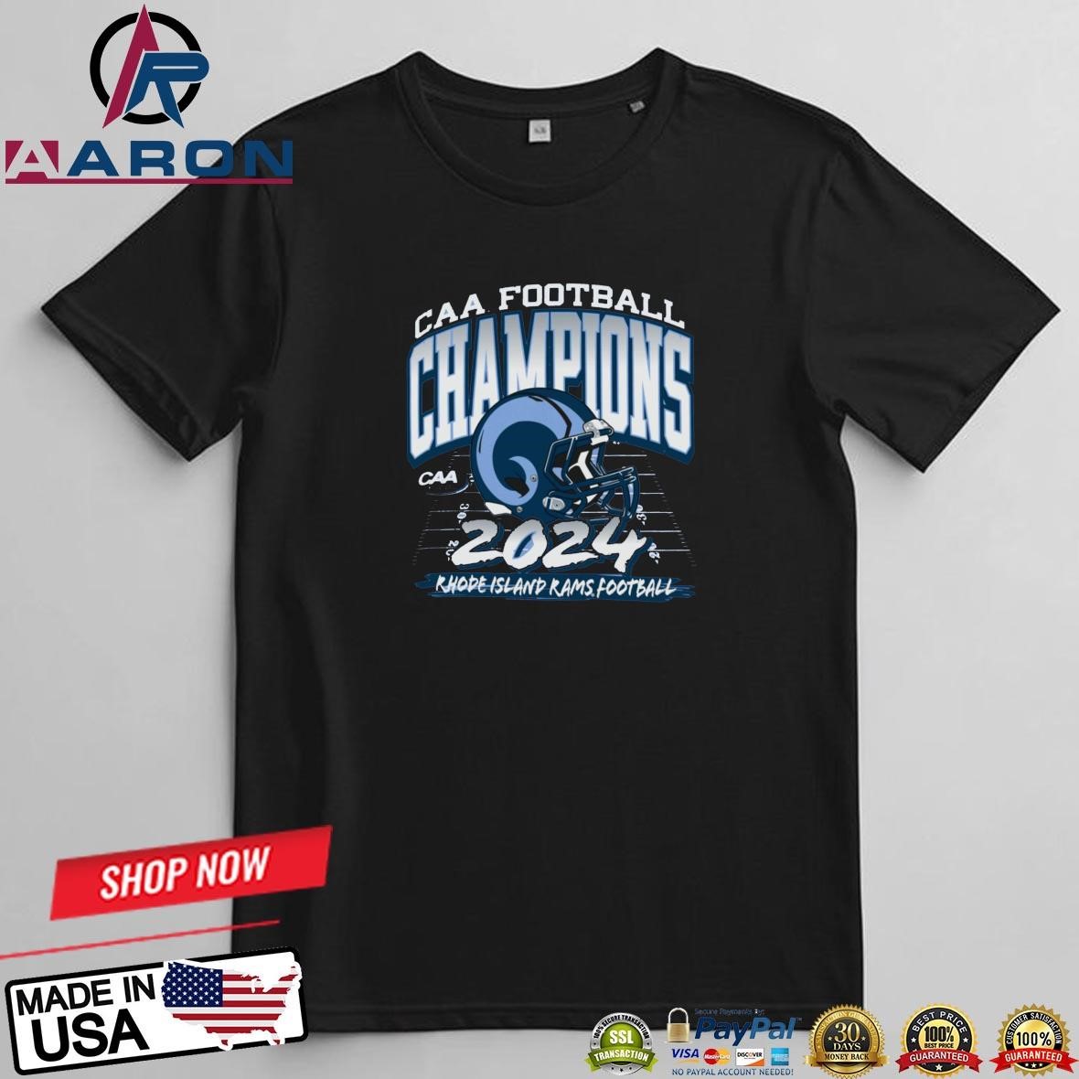 Rhode Island Rams Football 2024 CAA Football Champions T-Shirts