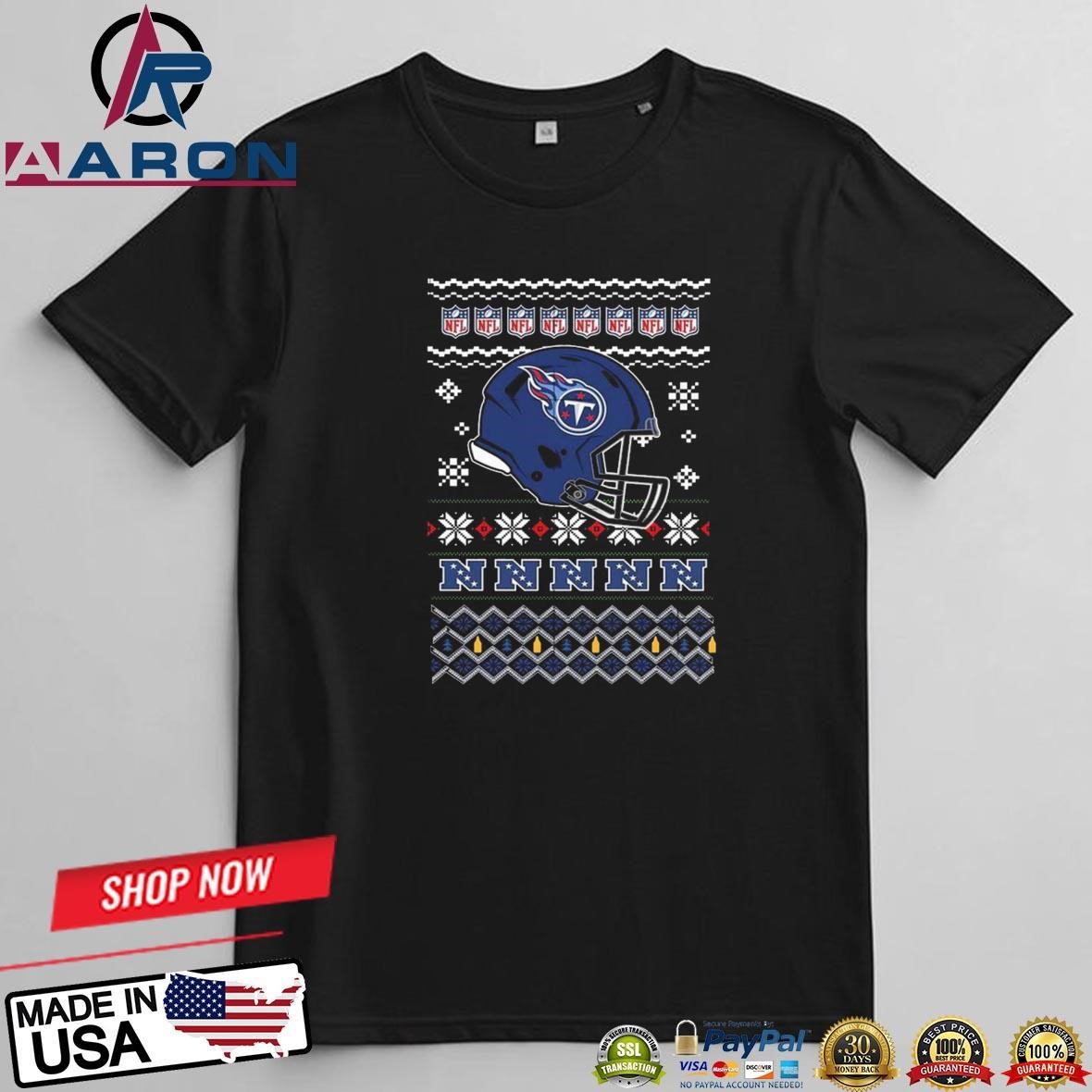 Tennessee Titans Football Logo Team Helmet Merry Christmas 2024 T-Shirts