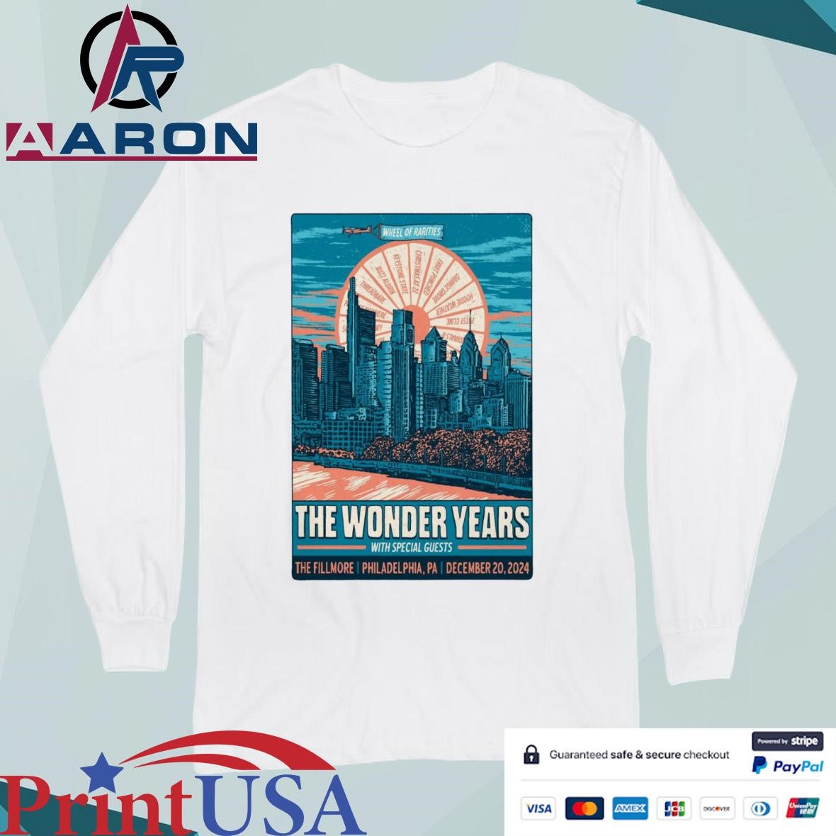 The Wonder Years Tour Dec 20 2024 The Fillmore Philadelphia PA Event T-Shirts Long Sleeve