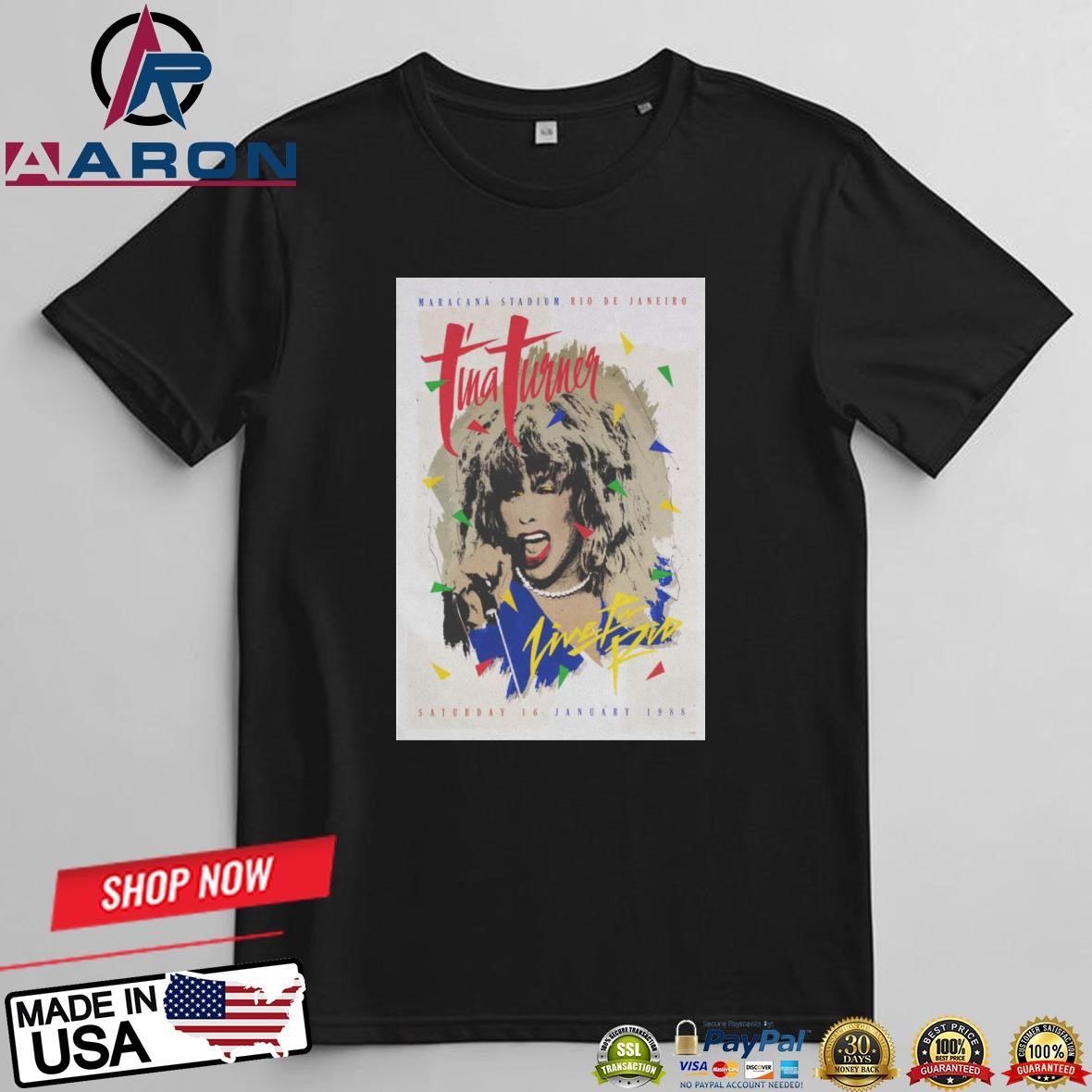 Tina Turner Maracanã Stadium 2024 Poster ‘Live In Rio’ A2 Screen Print T-Shirts