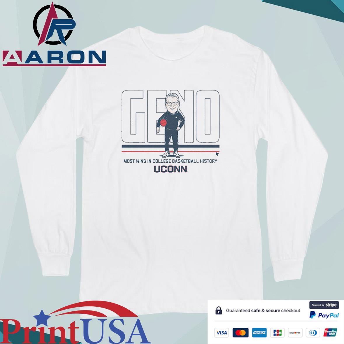 UConn WBB Geno Auriemma Wins Record T-Shirts Long Sleeve