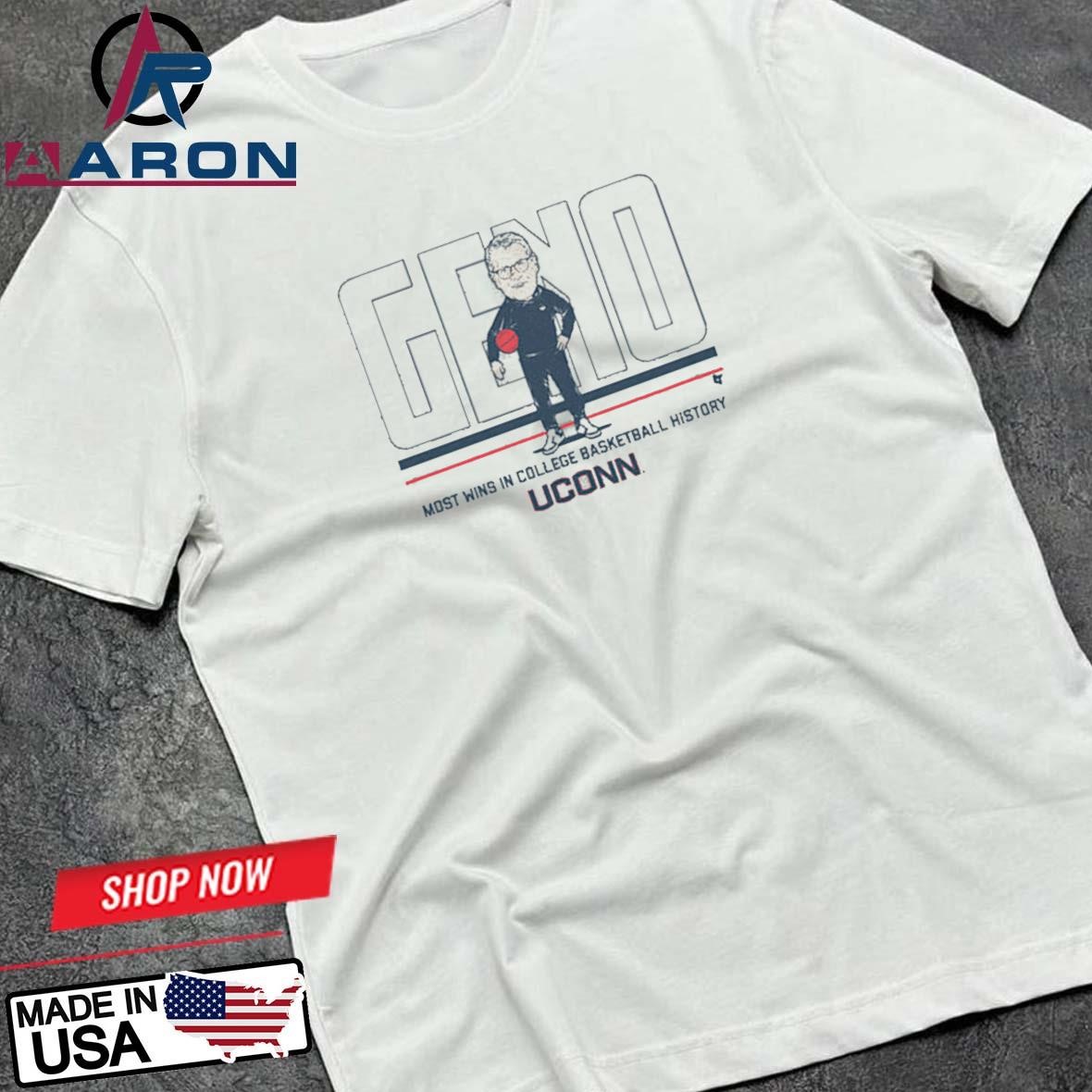 UConn WBB Geno Auriemma Wins Record T-Shirts