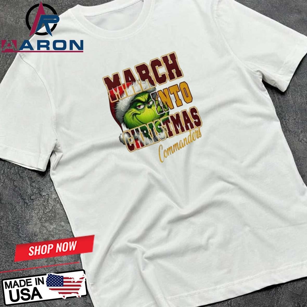 Washington Commanders March Into Christmas The Grinch 2024 T-Shirts