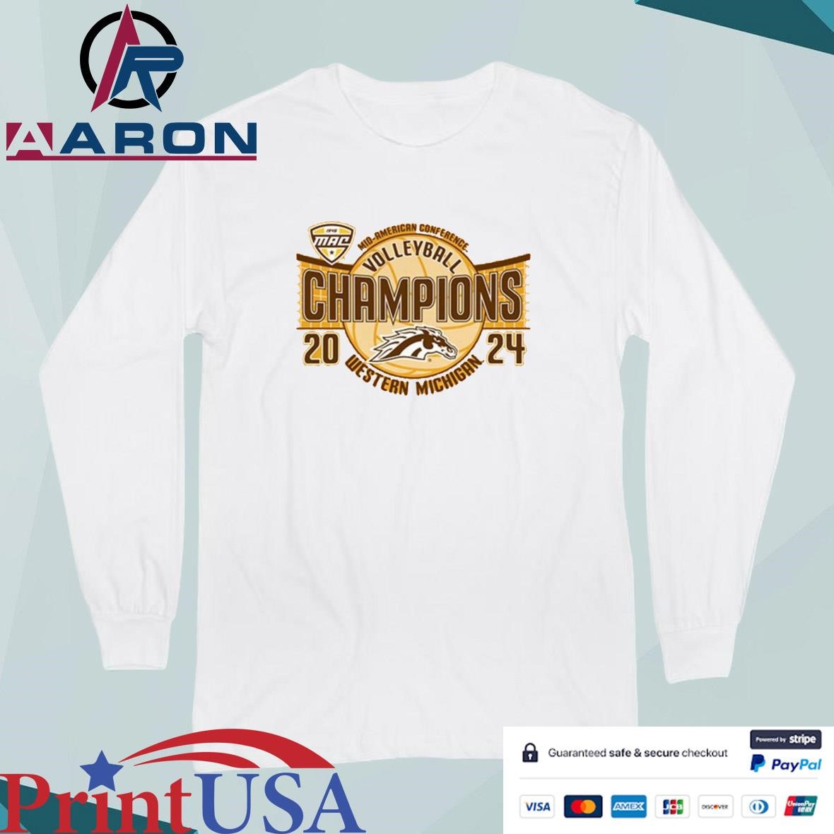Western Michigan Broncos 2024 MAC Volleyball Champions T-Shirts Long Sleeve