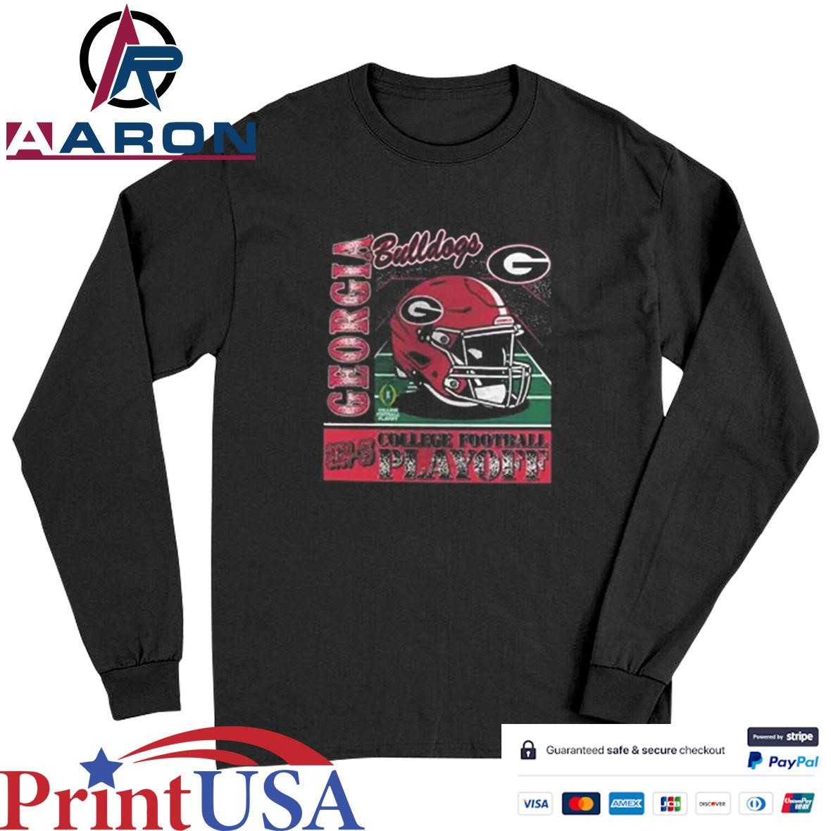 2024-25 College Football Playoff Helmet Georgia Bulldogs NCAA Division Helmet T-Shirts Long Sleeve