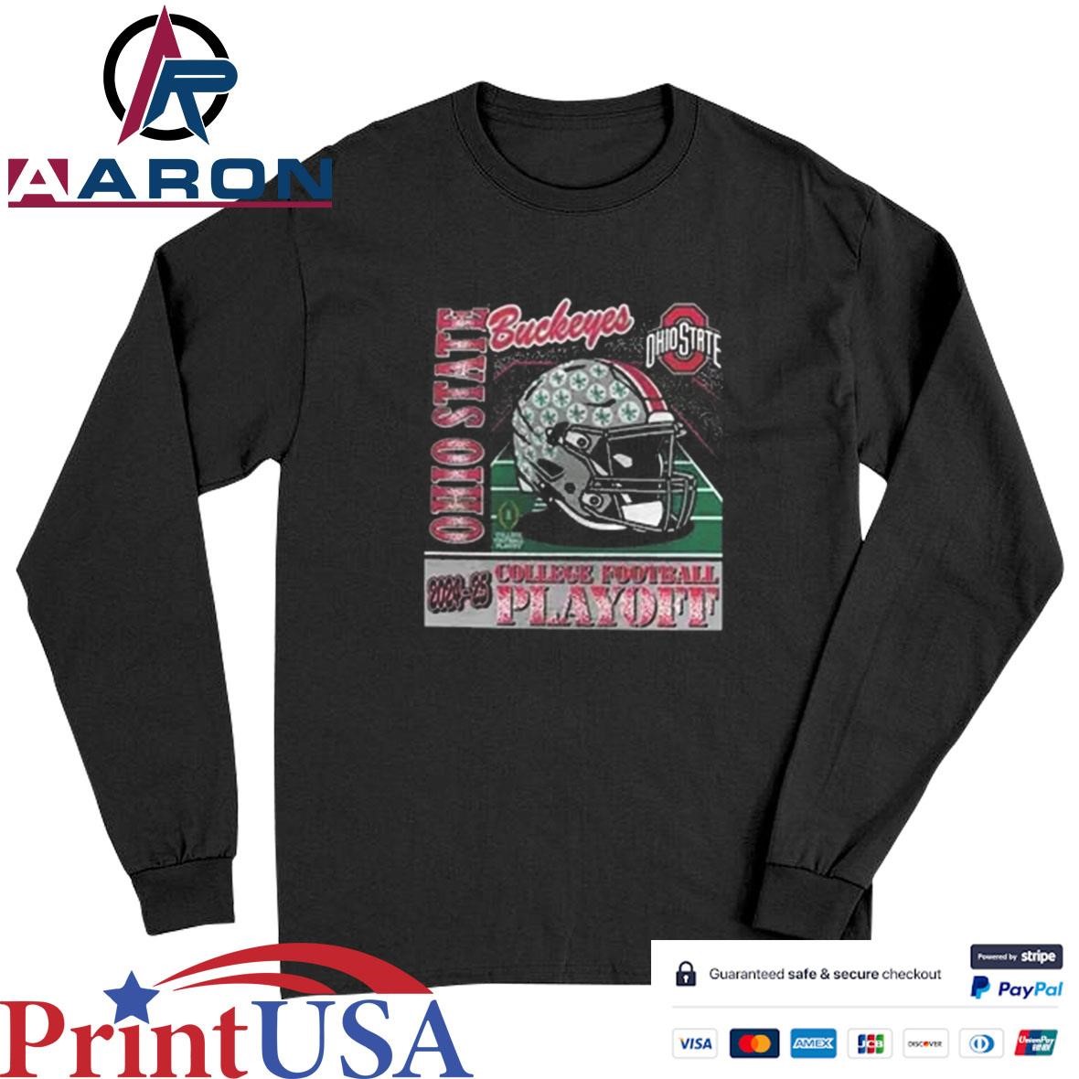 2024-25 College Football Playoff Helmet Ohio State Buckeyes NCAA Division Helmet T-Shirts Long Sleeve