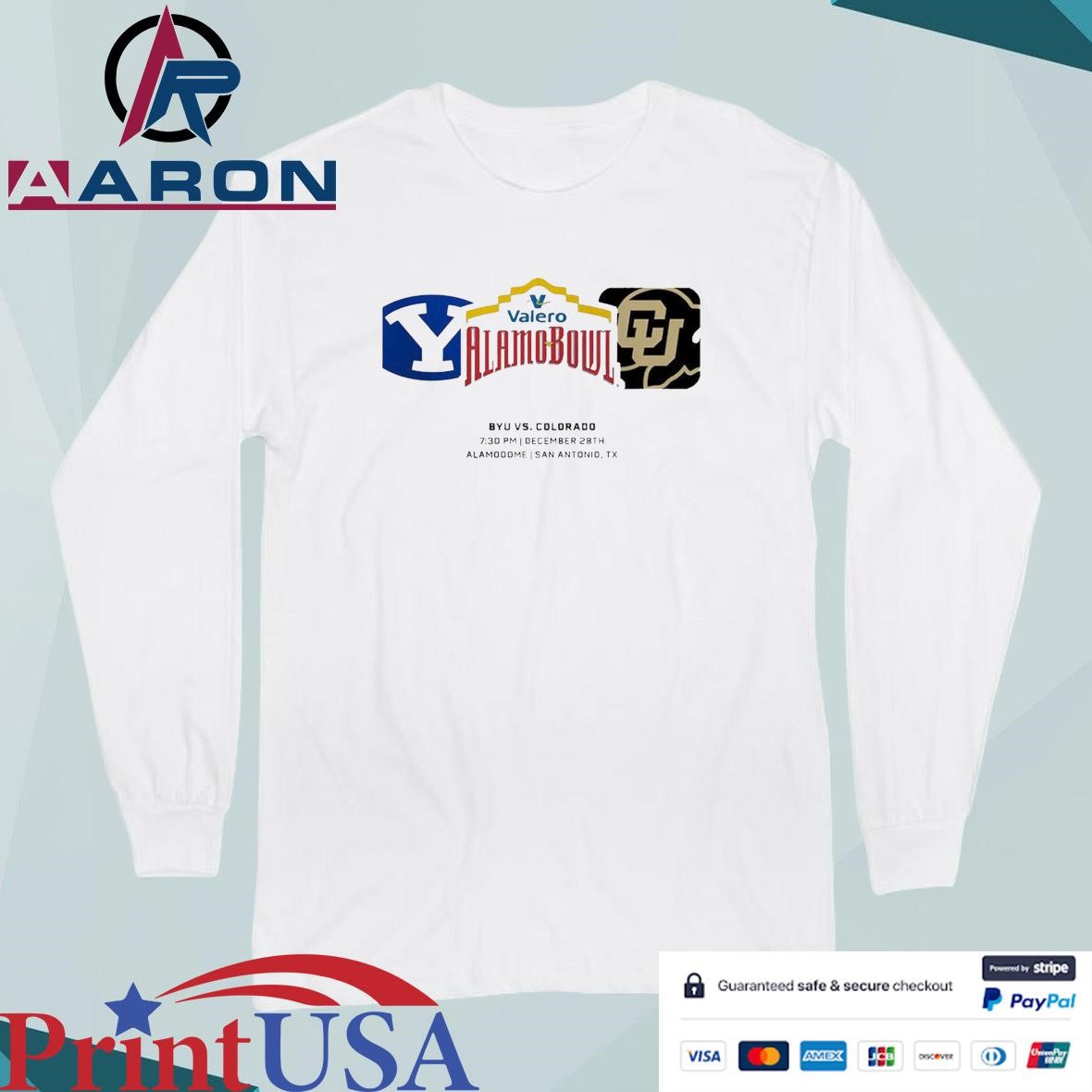Alamo Bowl BYU Cougars Vs Colorado Buffaloes Matchup At Alamodome In San Antonio TX On December 28th 2024 NCAA T-Shirts Long Sleeve