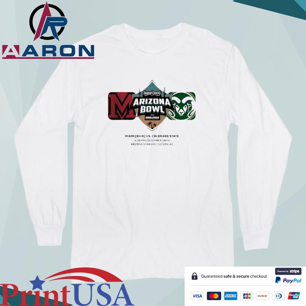 Arizona Bowl Miami Hurricanes Vs Colorado State Rams Matchup At Arizona Stadium In Tucson AZ on December 28th 2024 NCAA T-Shirts Long Sleeve