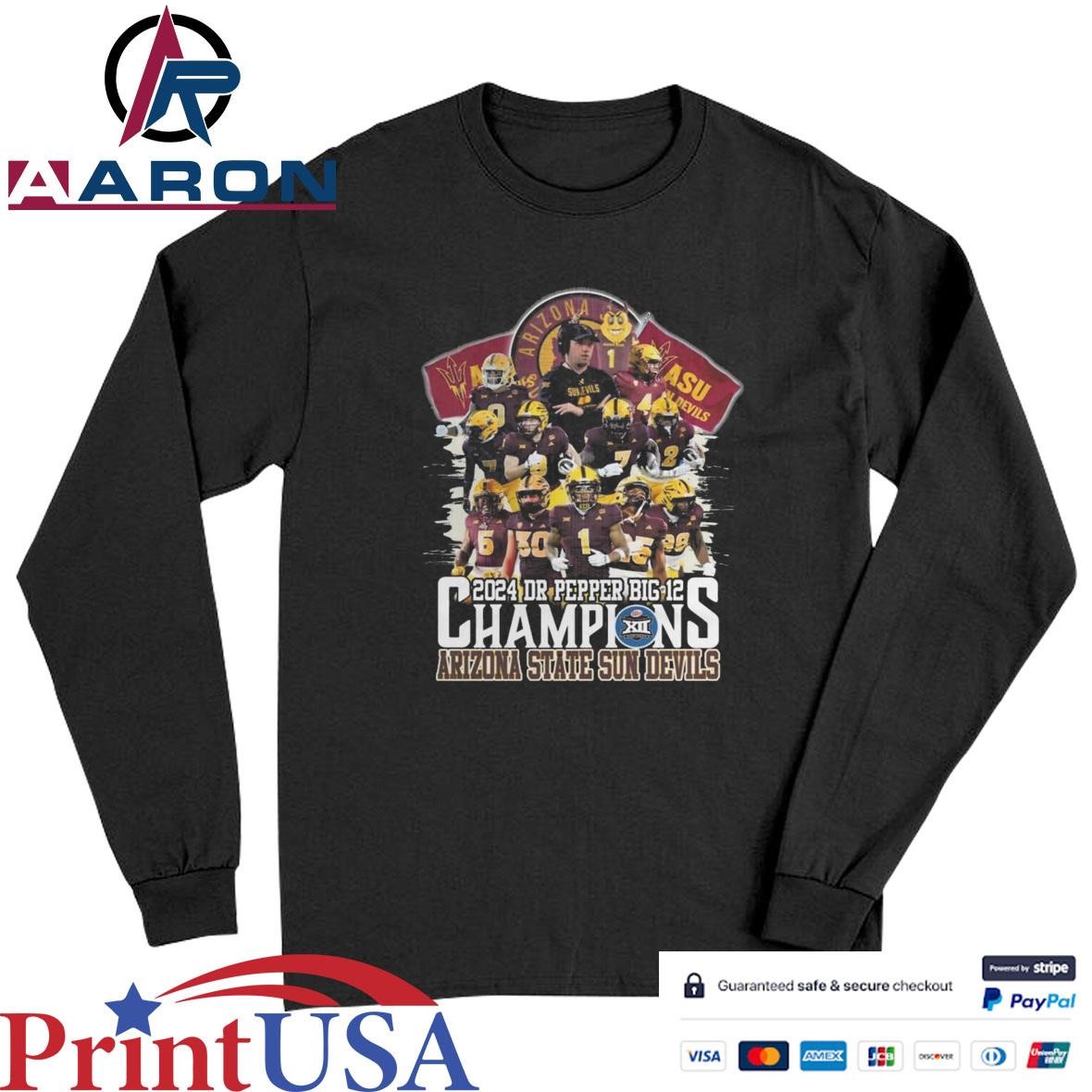 Arizona State Sun Devils Dr. Pepper Big 12 Champions 2024 T-Shirts Long Sleeve