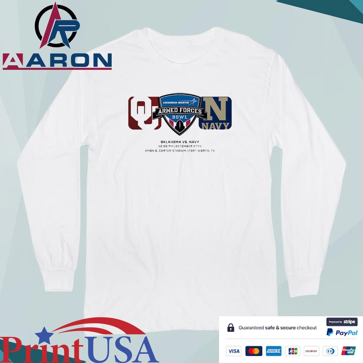 Armed Forces Bowl Oklahoma Sooners Vs Navy Midshipmen Matchup At Amon G.Carter Stadium In Fort Worth On December 27th 2024 NCAA T-Shirts Long Sleeve