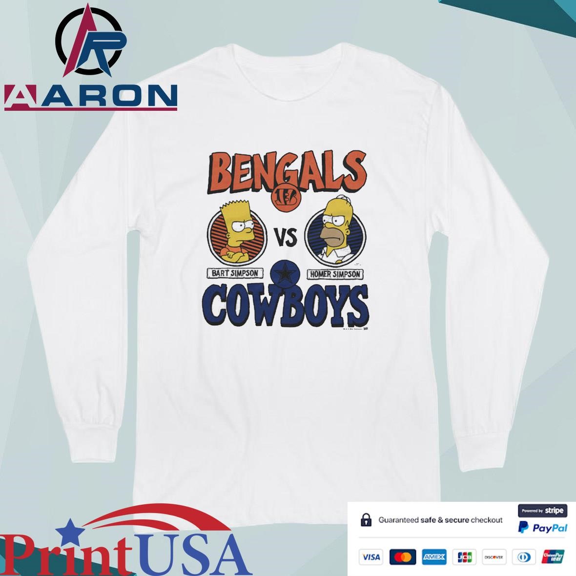 Bart Simpson Bengals Vs Homer Simpson Long Sleeve
