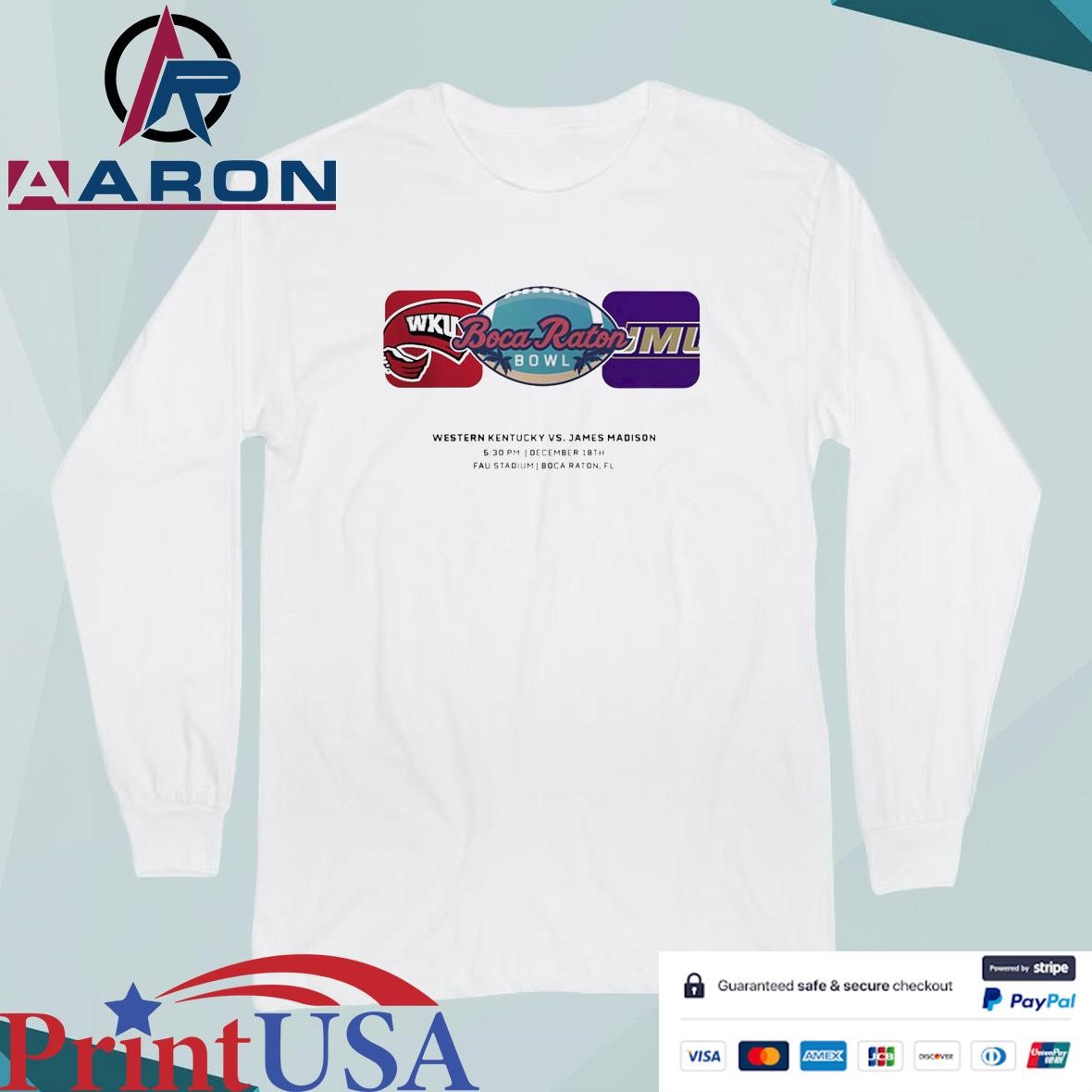 Boca Raton Bowl Western Kentucky Hilltoppers Vs James Madison Dukes Matchup At Fau Stadium In Boca Raton FL On December 18th 2024 NCAA T-Shirts Long Sleeve