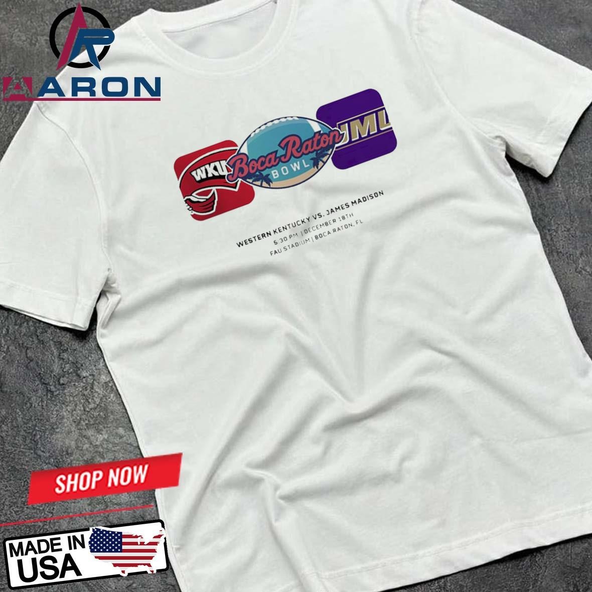 Boca Raton Bowl Western Kentucky Hilltoppers Vs James Madison Dukes Matchup At Fau Stadium In Boca Raton FL On December 18th 2024 NCAA T-Shirts