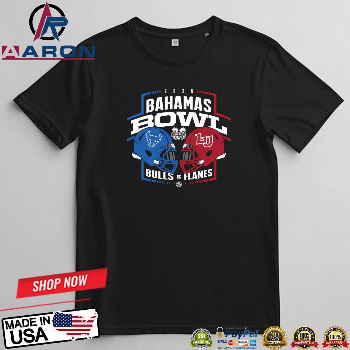 Buffalo Bulls And Liberty Flames 2025 Bahamas Bowl T-Shirt