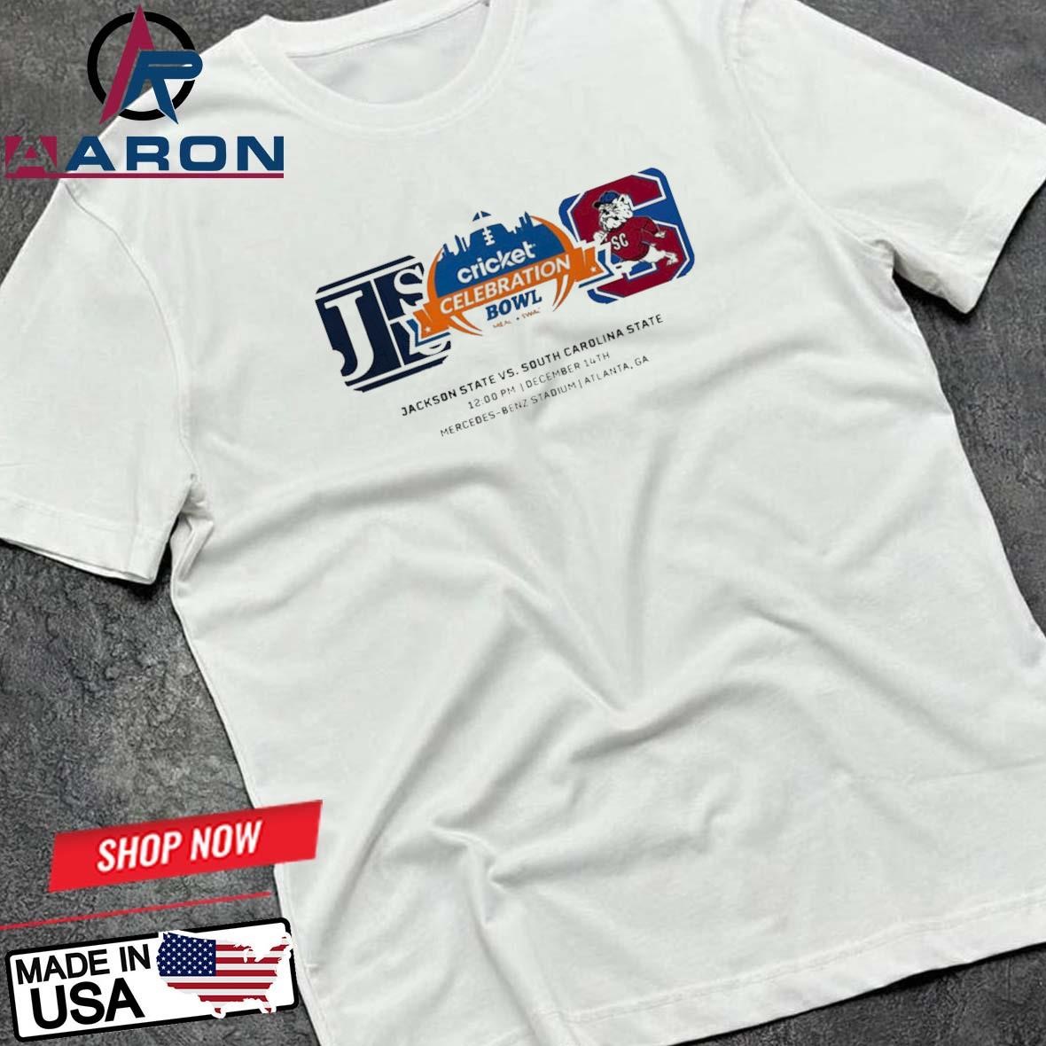 Celebration Bowl Jackson State Tigers Vs South Carolina Gamecocks Matchup Mercedes Benz Stadium In Atlanta Ga On December 14th 2024 NCAA T-Shirts