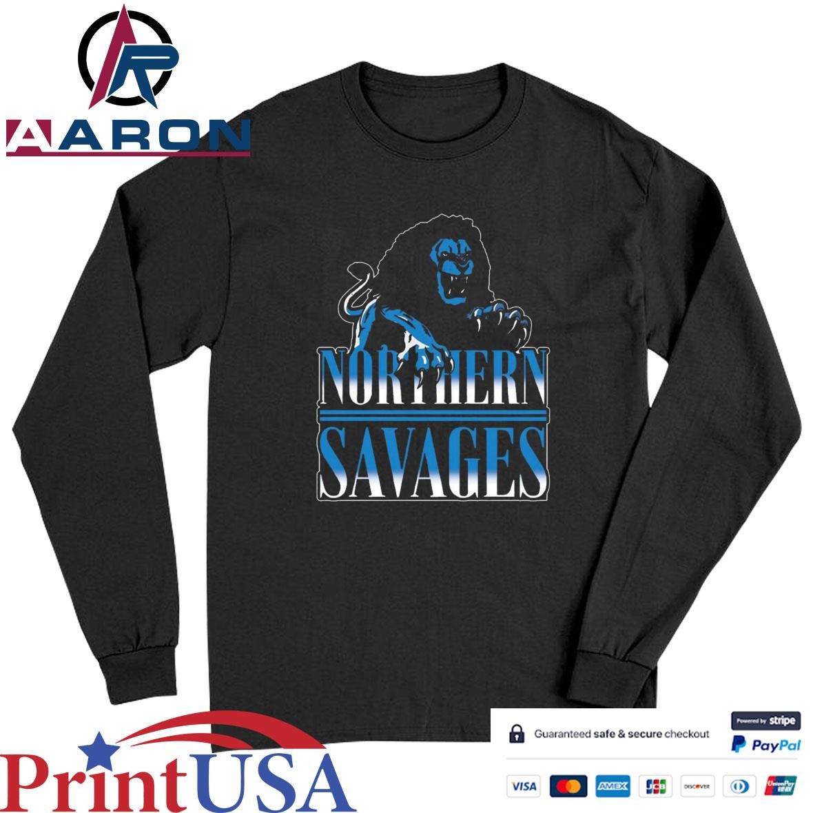 Detroit Lions Northern Savages T-Shirts Long Sleeve