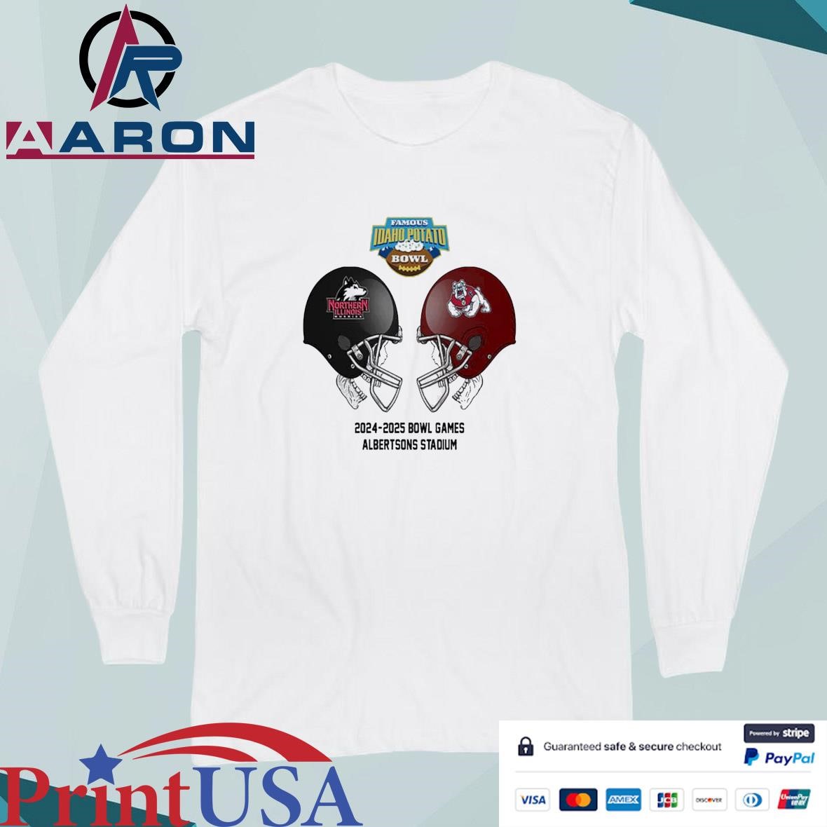 Famous Idaho Potato Bowl NCAA 2024-2025 Bowl Games Northern Illinois vs Fresno State At Albertsons Stadium T-Shirts Long Sleeve