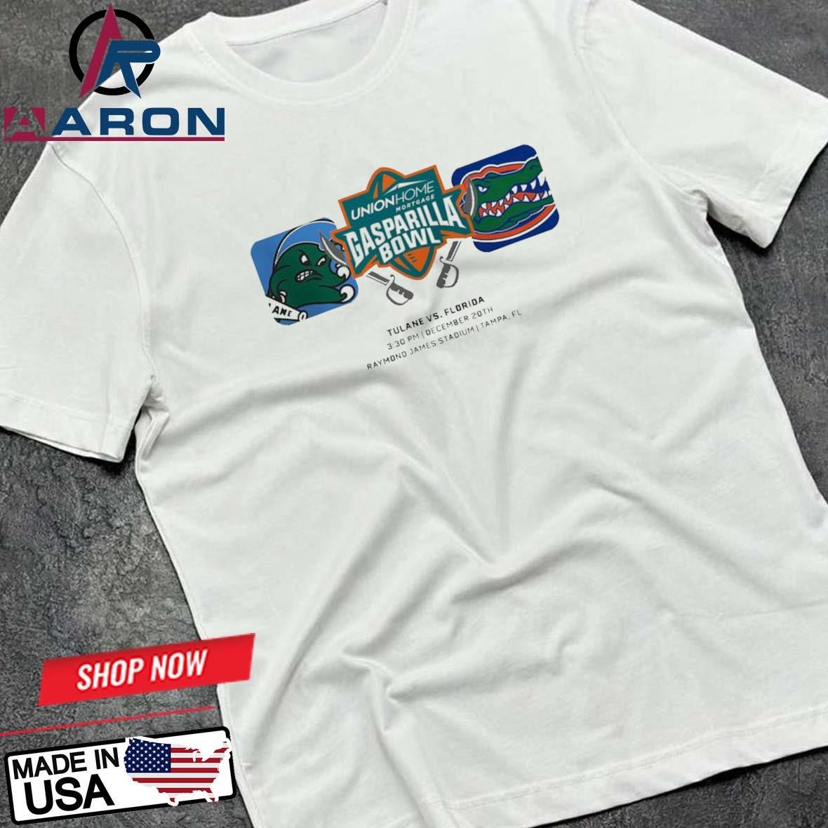 Gasparilla Bowl Tulane Green Wave Vs Florida Gators Matchup At Raymond James Stadium in Tampa FL On December 20th 2024 NCAA T-Shirts