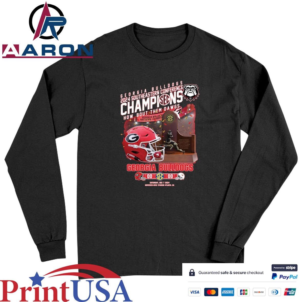 Georgia Bulldogs 2024 SEC Football Champions How About Them Dawgs T-Shirts Long Sleeve