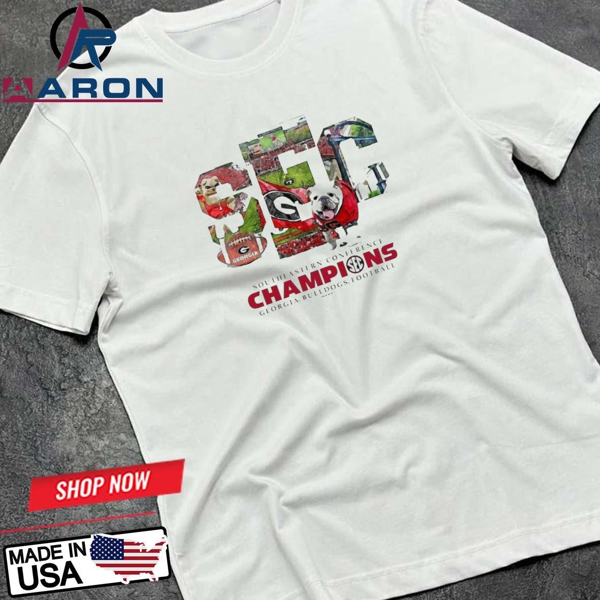 Georgia Bulldogs 2024 SEC Football Conference Champions Score T-Shirts