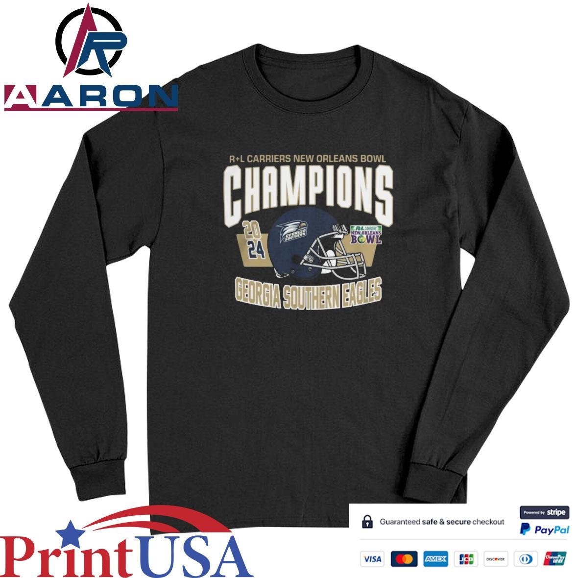 Georgia Southern Eagles Football 2024 New Orleans Bowl Champions Helmet T-Shirts Long Sleeve
